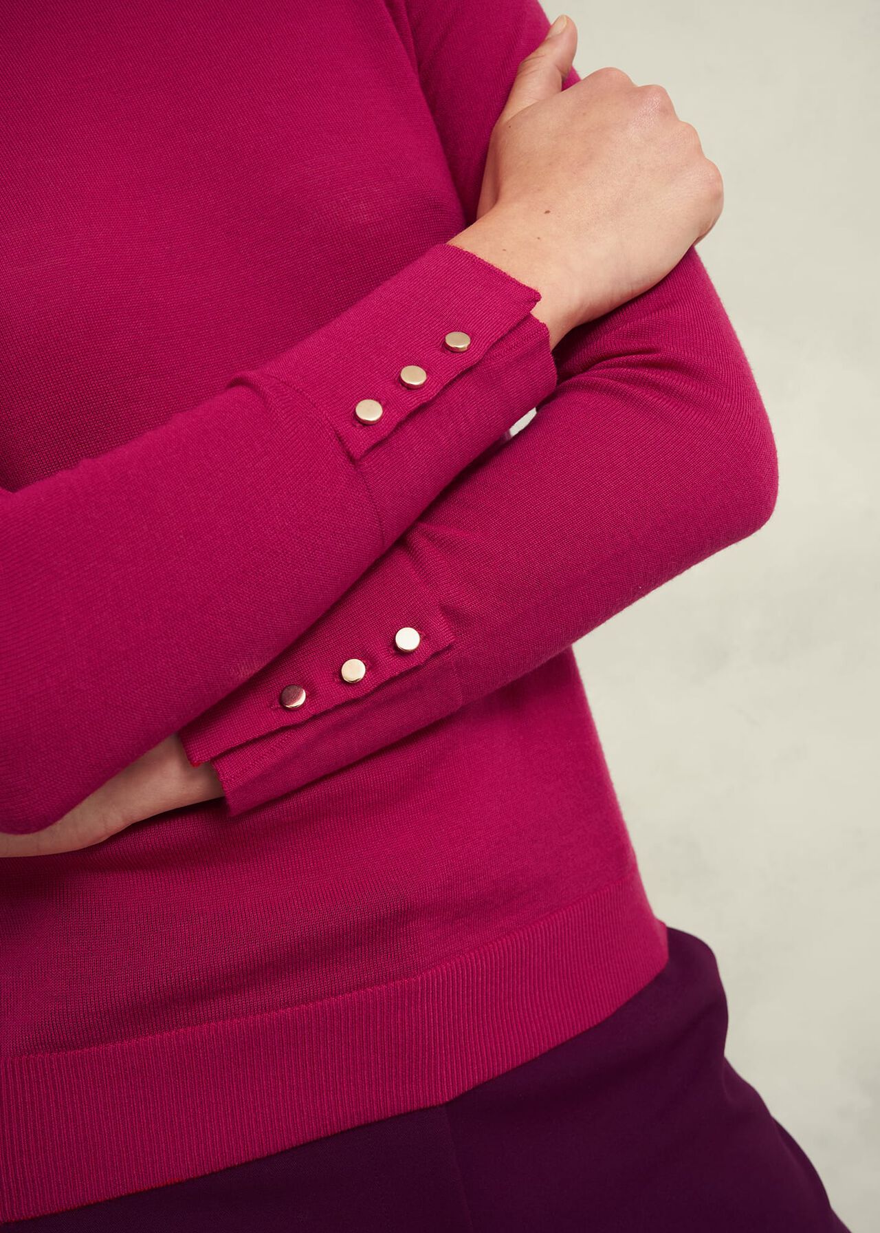 Penny Merino Wool Sweater, Cranberry Pink, hi-res