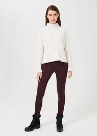 Jana Sculpting Leggings With Stretch, Dark Burgundy, hi-res