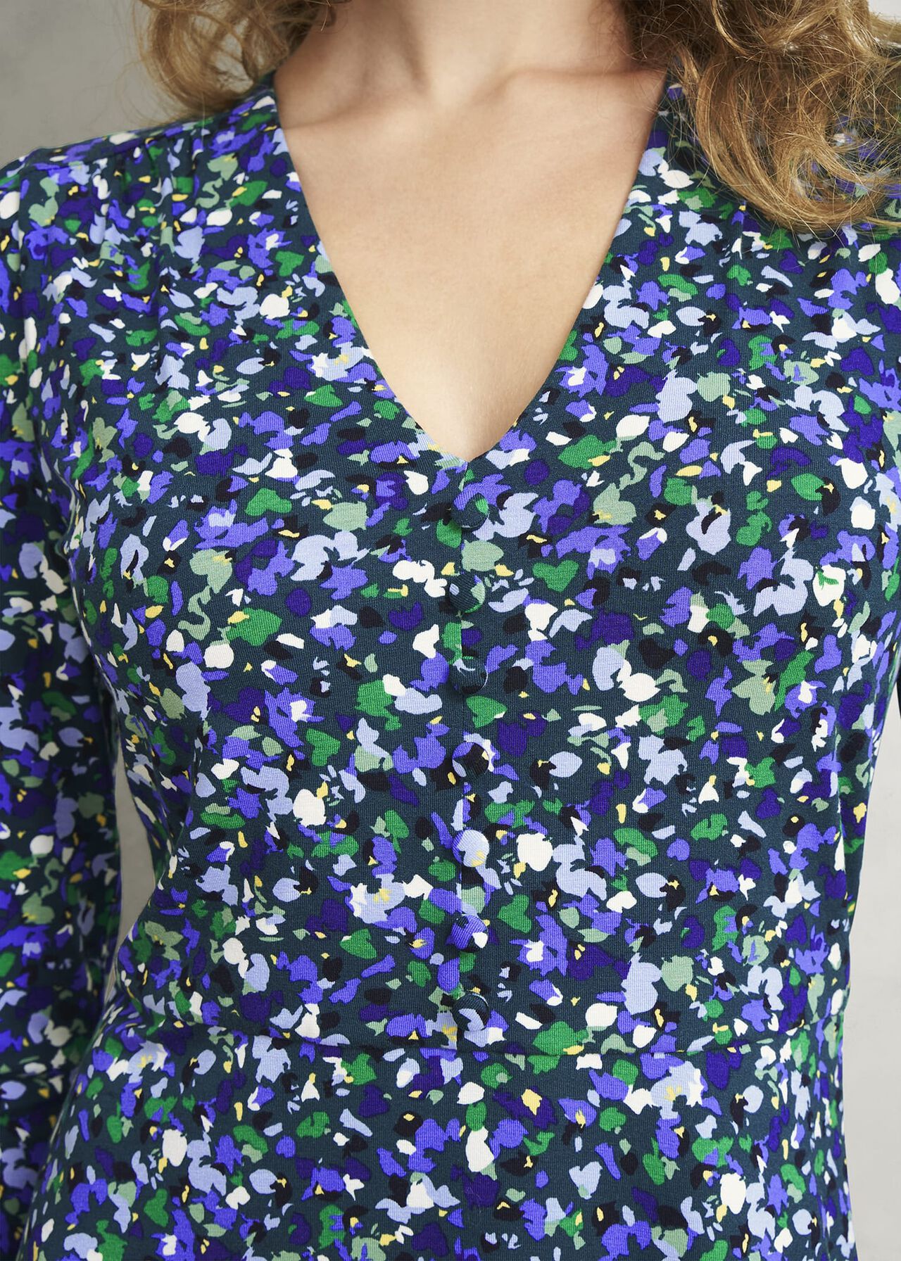 Petite Demi Jersey Dress, Green Multi, hi-res