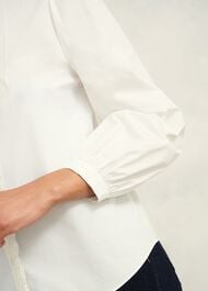 Trinity Cotton Blouse, White, hi-res