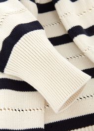 Beauford Polo Jumper, Cream Navy, hi-res