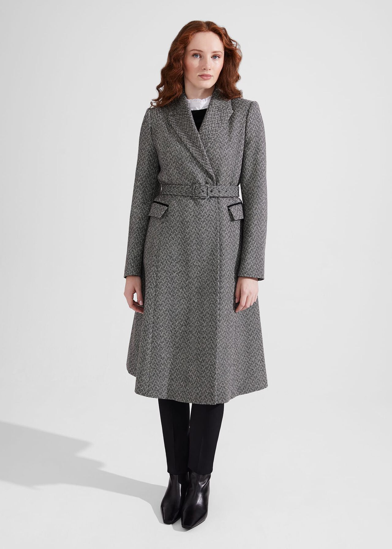Sian Wool Blend Coat, Black Ivory, hi-res