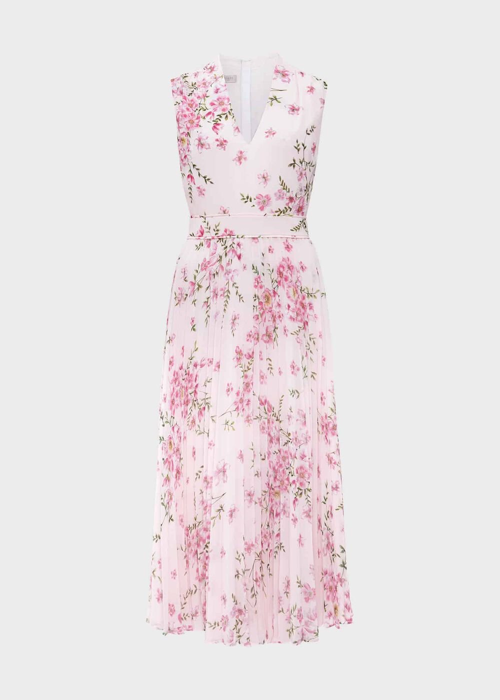 Petite Veronica Pleated Floral Dress, Pink Multi, hi-res