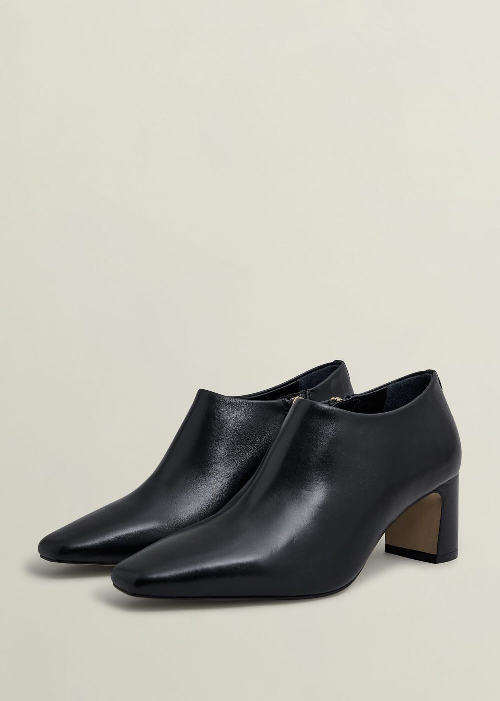 Leona Leather Shoeboots, Black, hi-res