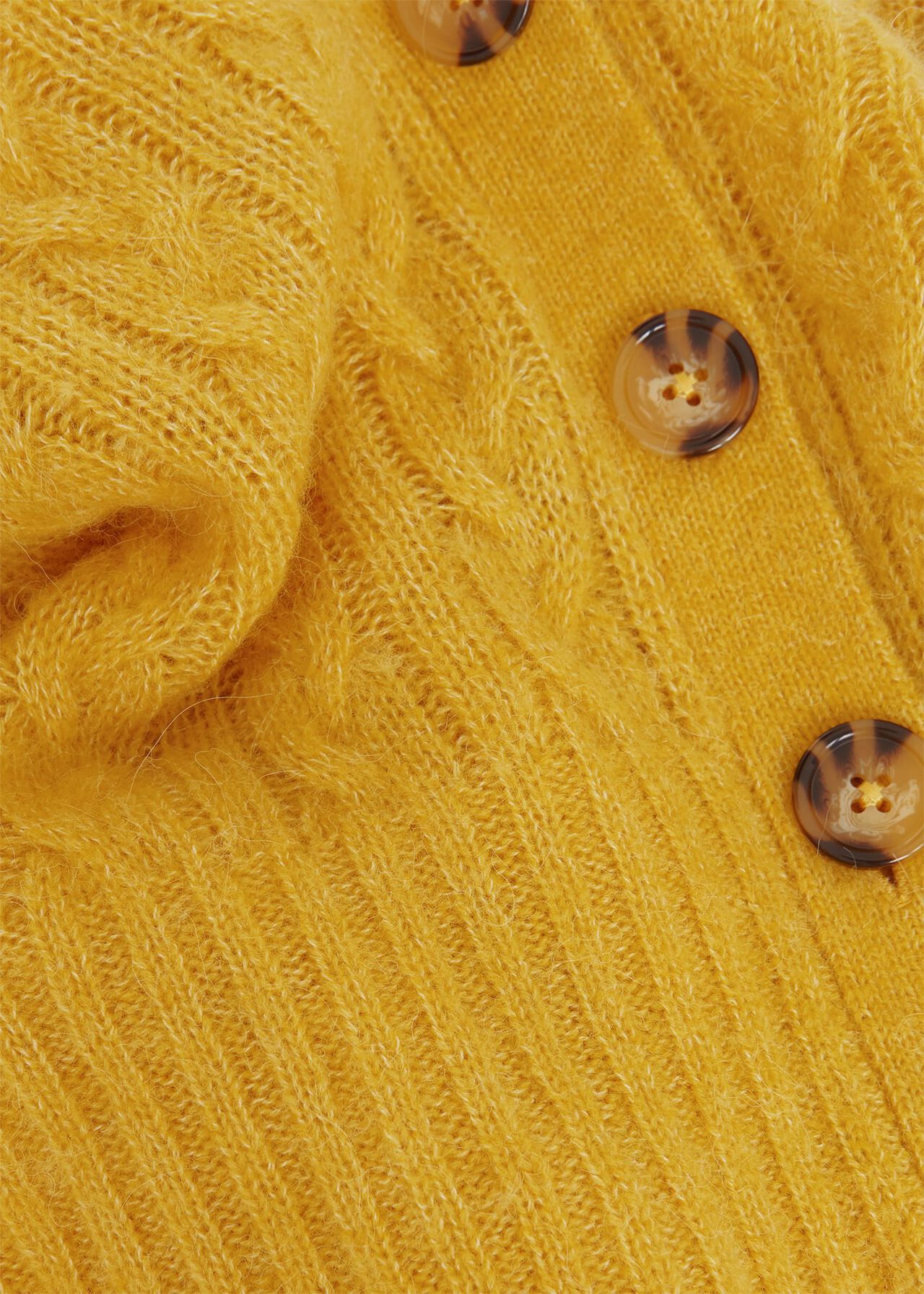 Kirby Cable Cardigan, Bright Yellow, hi-res