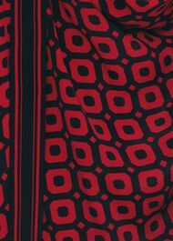 Alex Geo Shirt Dress, Red Navy, hi-res