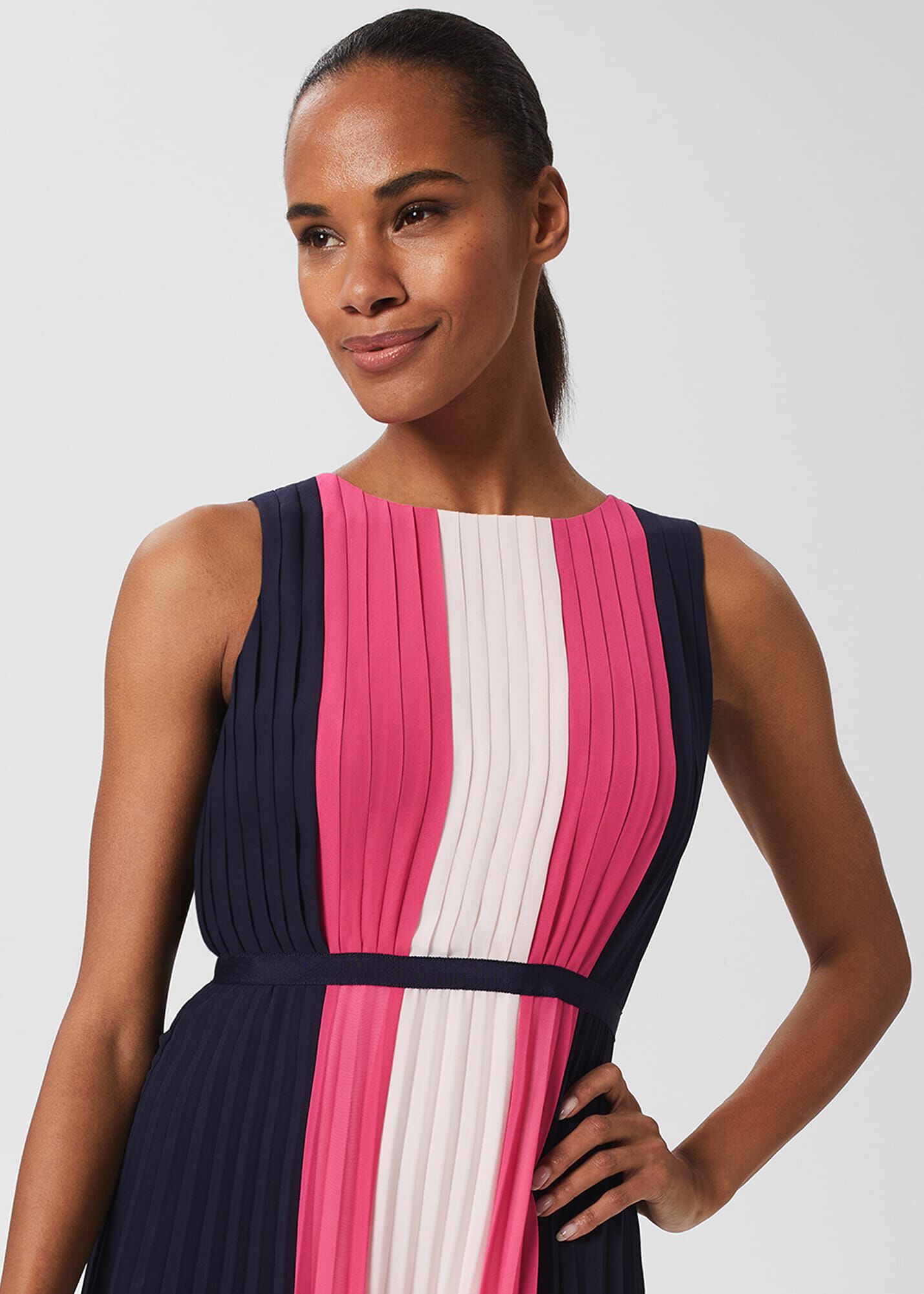 Claudia Pleated Fit And Flare Dress | Hobbs UK |