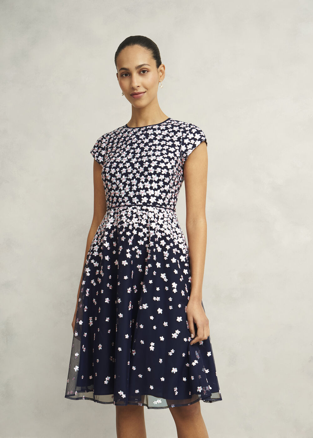 Petite Betty Embroidered Dress, Midnight Pink, hi-res