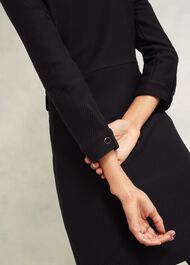 Adelia Ponte Dress, Black, hi-res