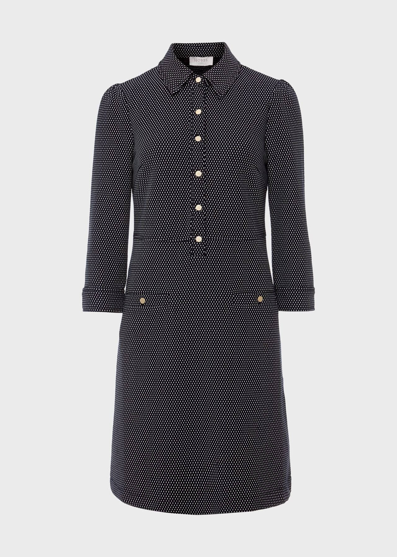 Flavia Ponte Dress, Navy Ivory, hi-res