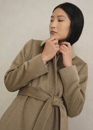 Livia Wool Wrap Coat, Neutral, hi-res