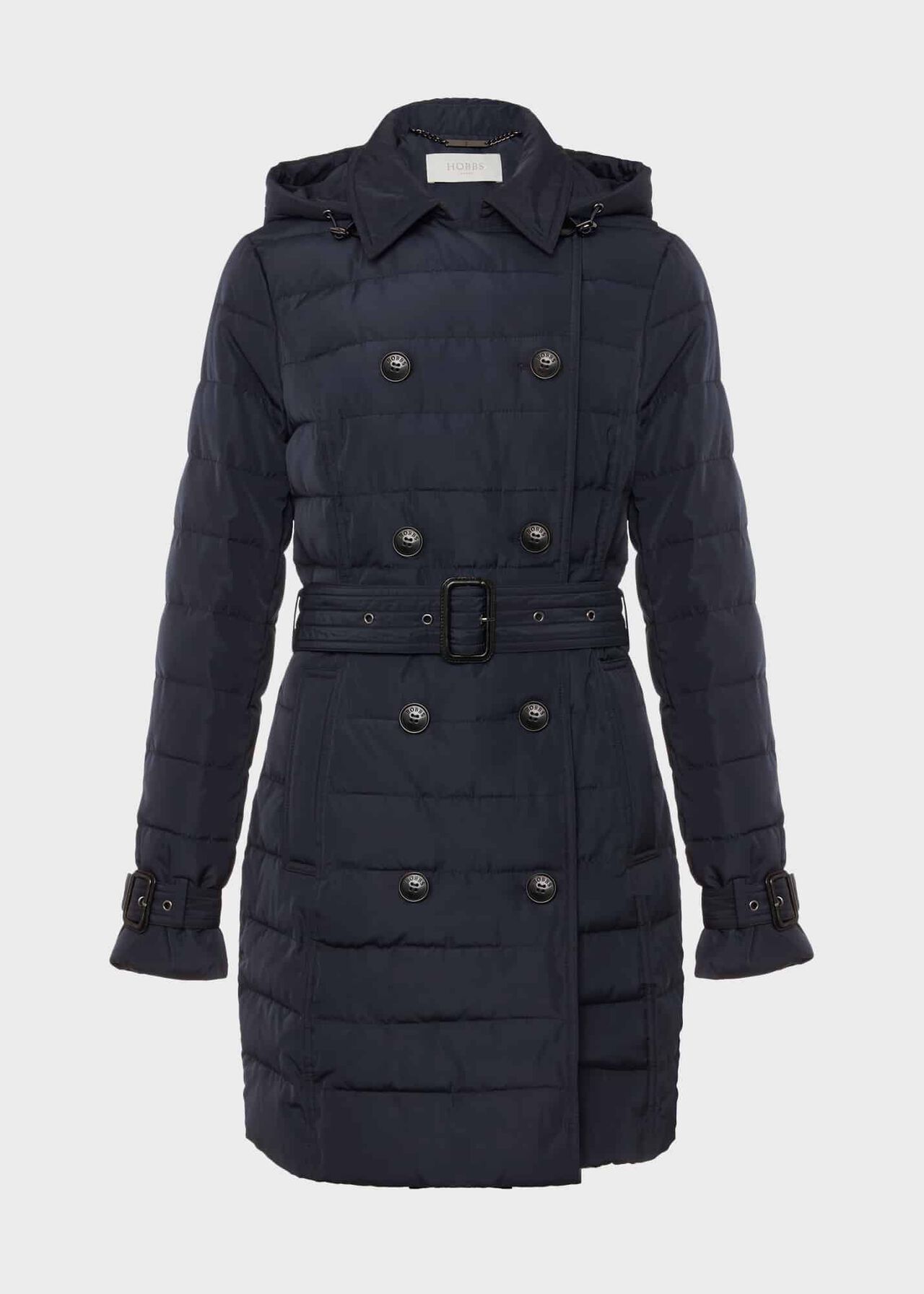 Corina Water Resistant Puffer Trench , Navy, hi-res