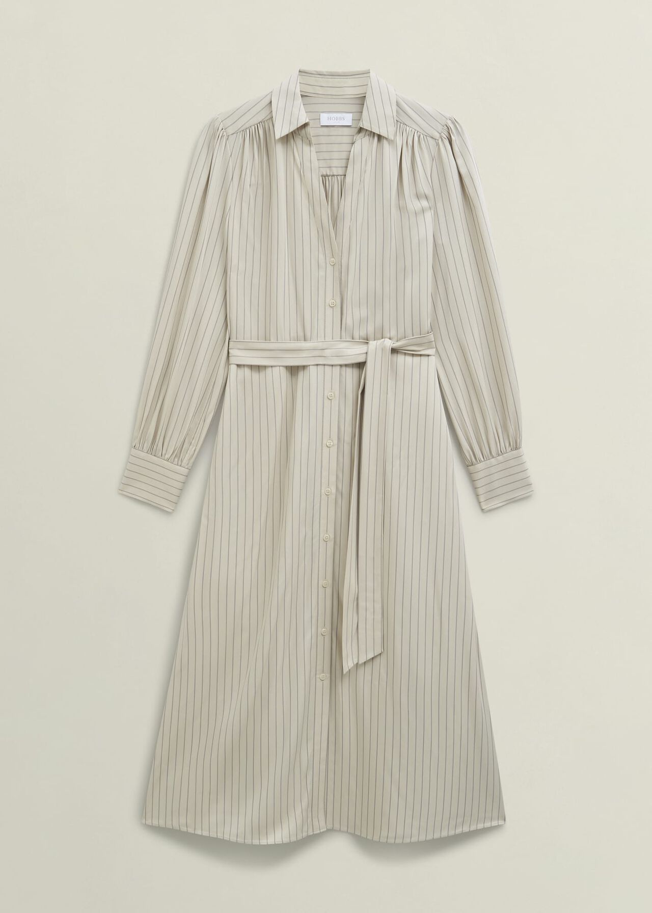 Neutral Eleanor Stripe Shirt Dress, Soft Beige, hi-res