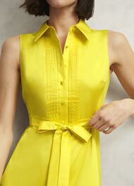 Carsington Cotton Shirt Dress, Sun Yellow, hi-res