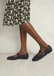 Clara Leather Mary Janes, Black, hi-res