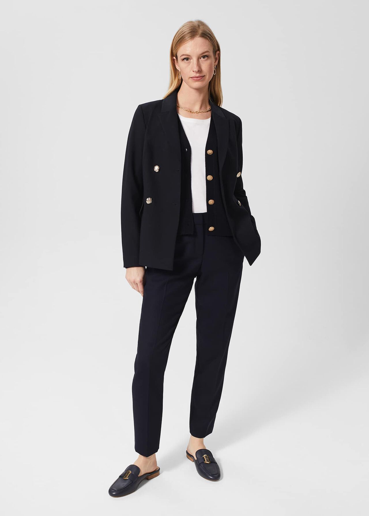 Briony Cardigan With Cashmere, Navy, hi-res