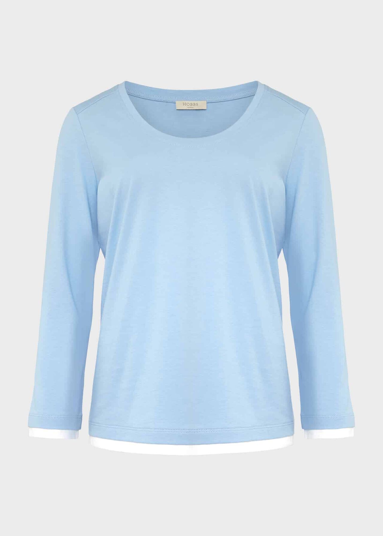 Amelie Scoop Neck Top , Serene Blue, hi-res