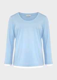 Amelie Scoop Neck Top , Serene Blue, hi-res