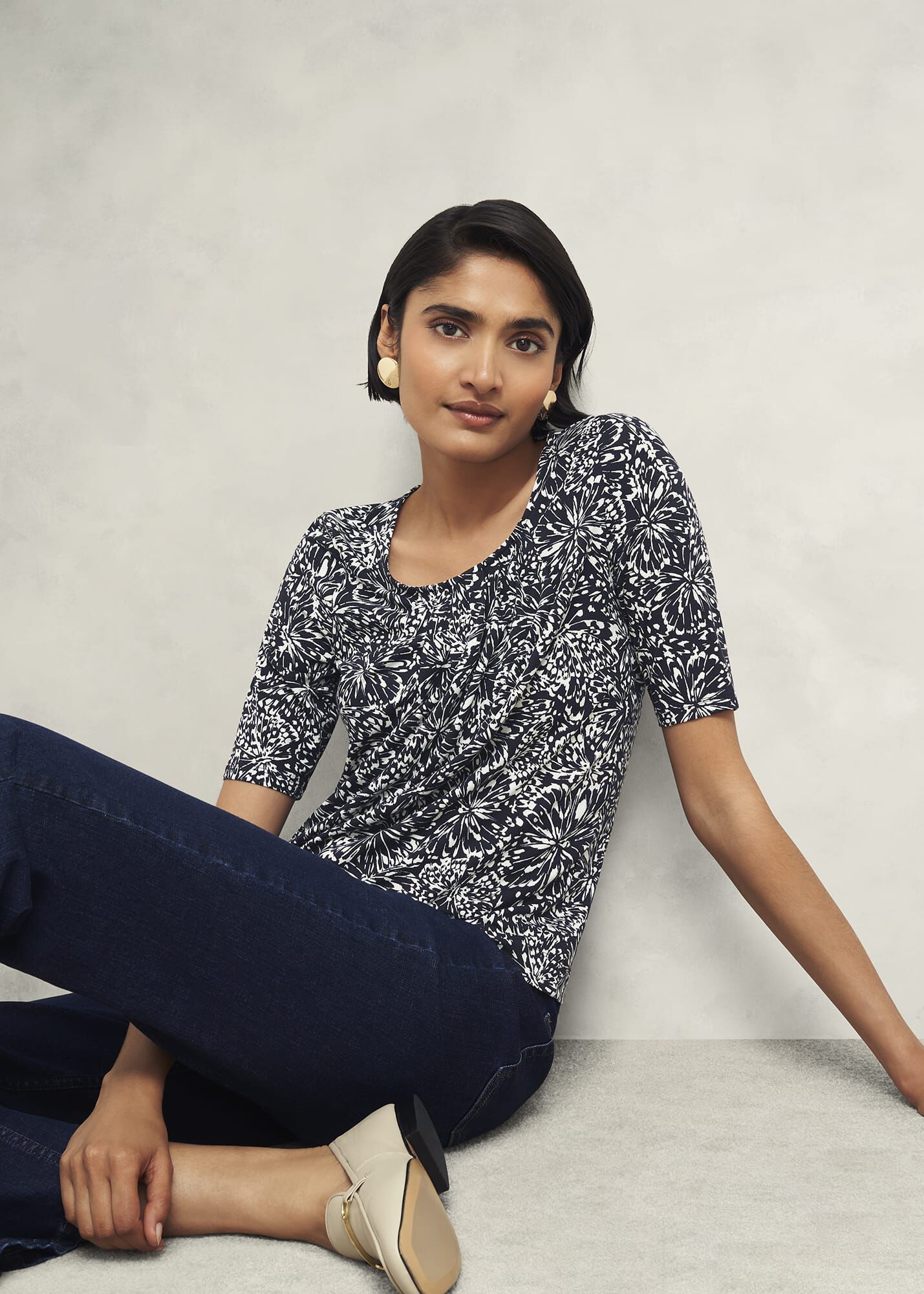 ホブズ HOBBS JACQUELINE PRINT TOP （NAVY DAMASK） Jacqueline Print Top | Hobbs US |