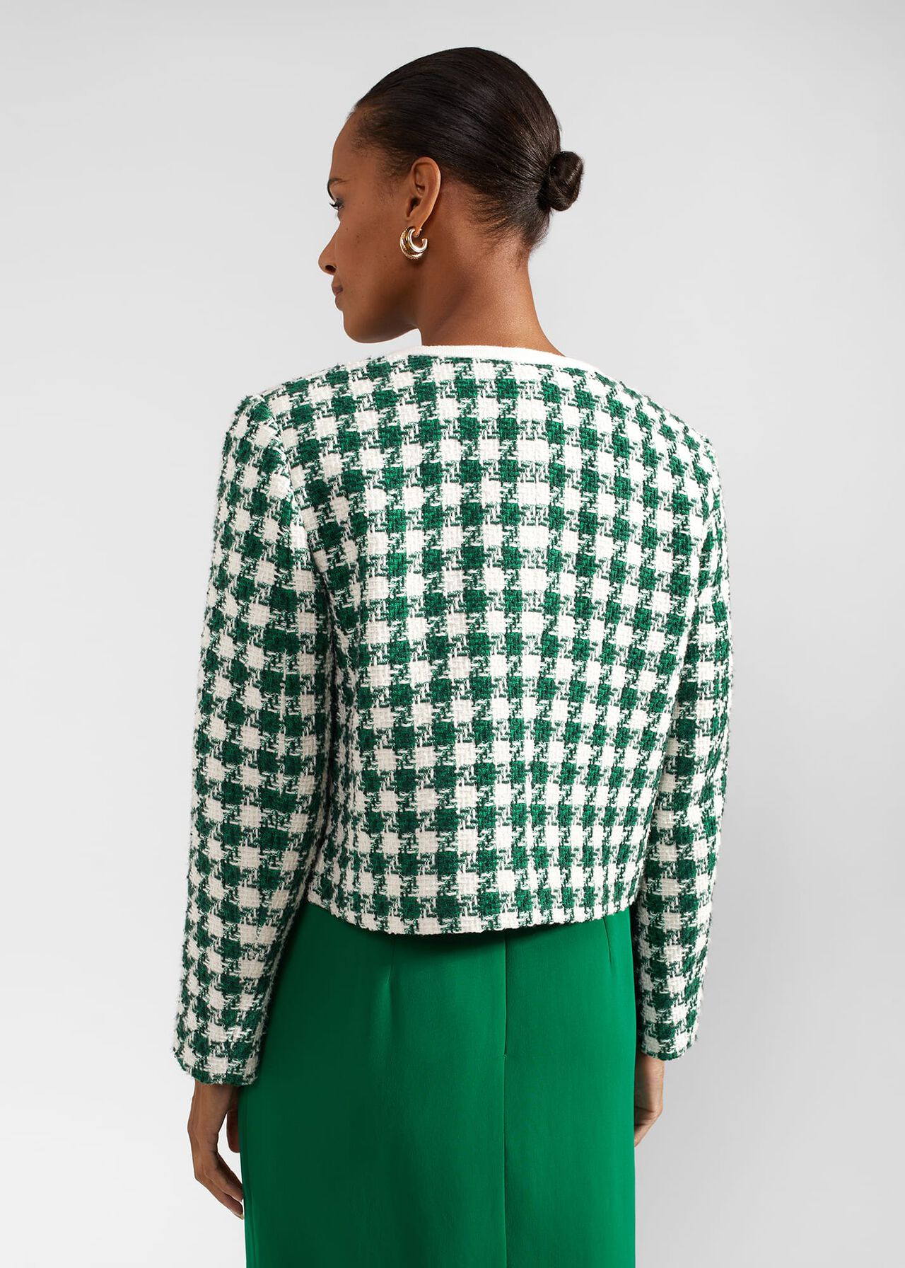 Genevieve Cotton Blend Jacket, Green Ivory, hi-res