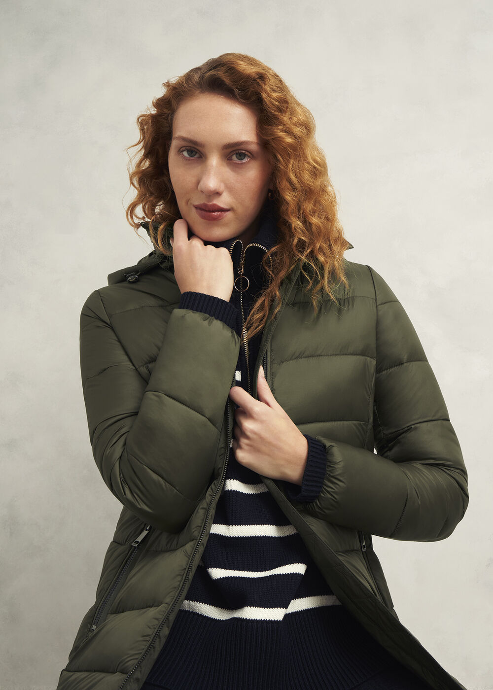 Petite Joelle Puffer Coat, Dark Olive, hi-res