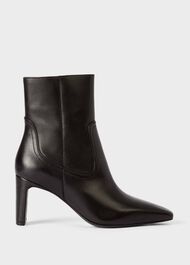 Fiona Leather Ankle Boots, Black, hi-res