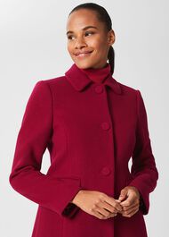 Anita Wool Blend A Line Coat, Dark Raspberry, hi-res