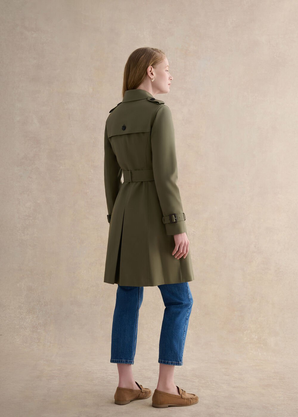 Skylar Shower Resistant Trench Coat, Olive Green, hi-res