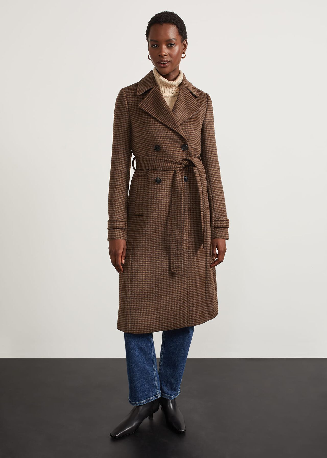 Bromley Check Trench, Brown Multi, hi-res