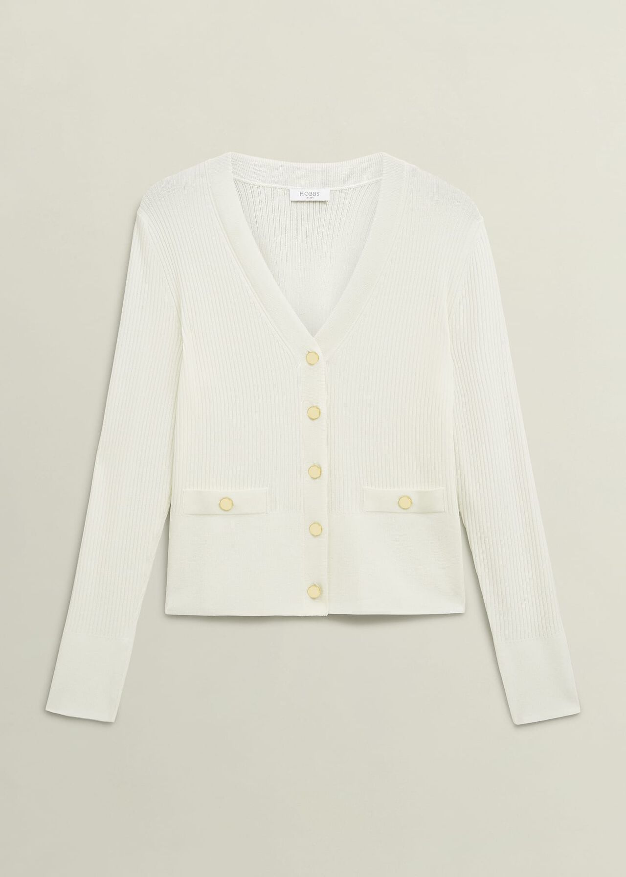 Aubrey Knitted Cardigan, Hobbs Ivory, hi-res