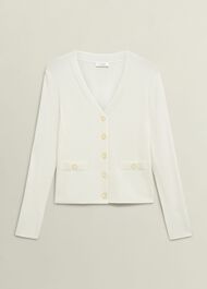 Aubrey Knitted Cardigan, Hobbs Ivory, hi-res
