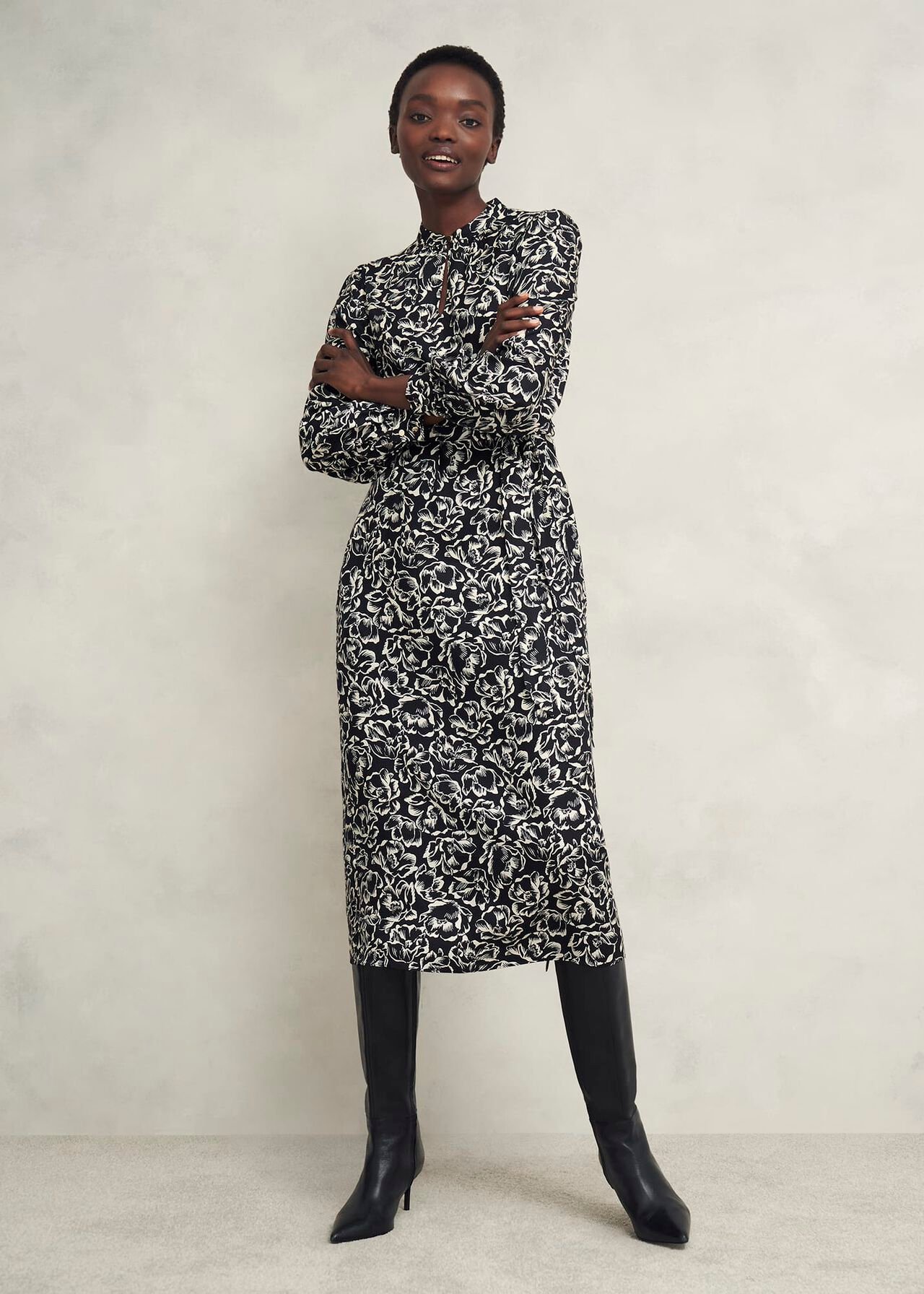 Cynthia Dress, Black Cream, hi-res