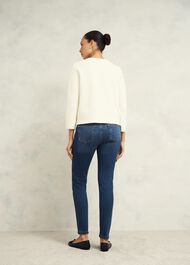 Sairey Cotton Wool Knitted Jacket, Warm Ivory, hi-res