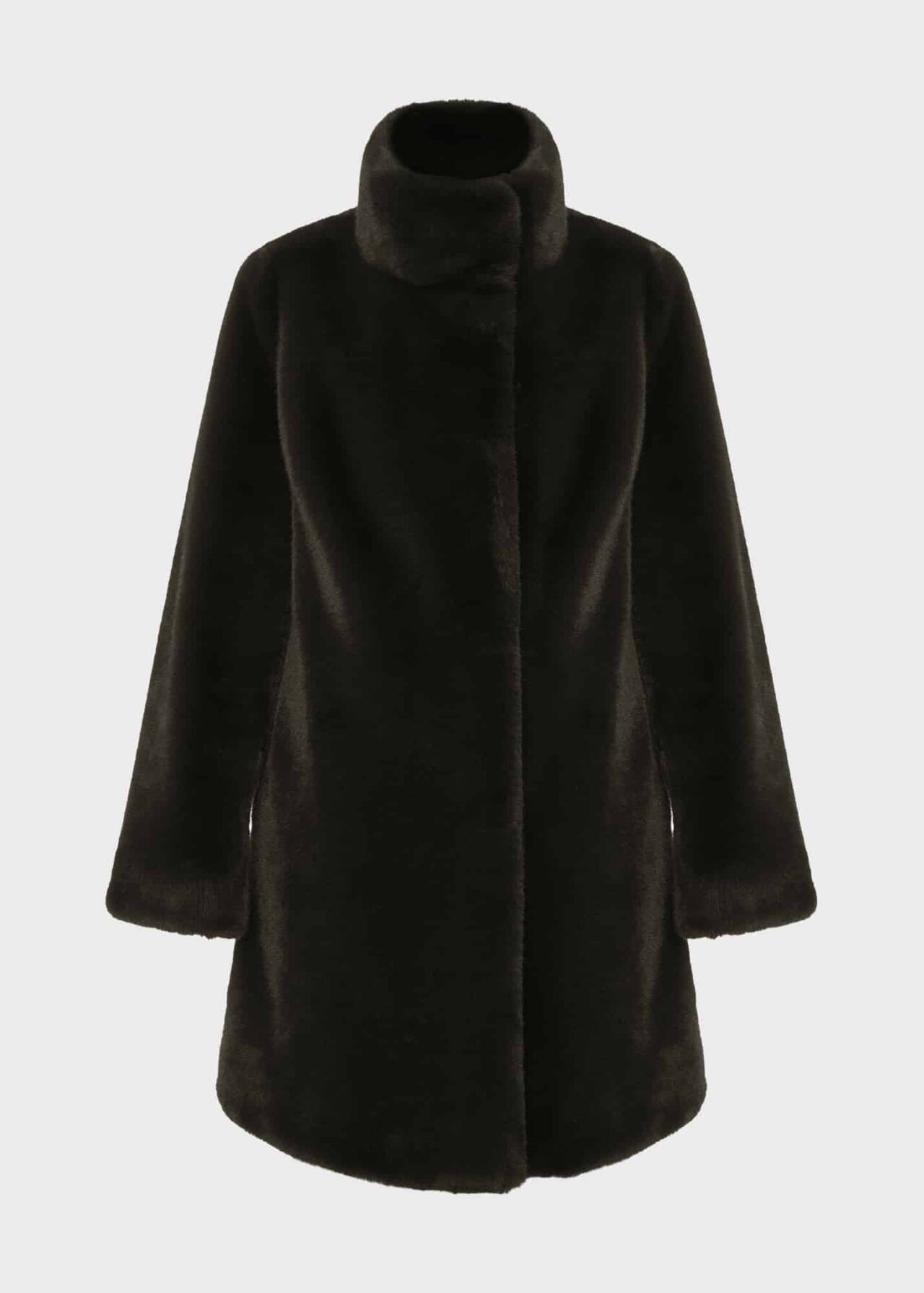 Maddox Faux Fur Coat, Olive Green, hi-res