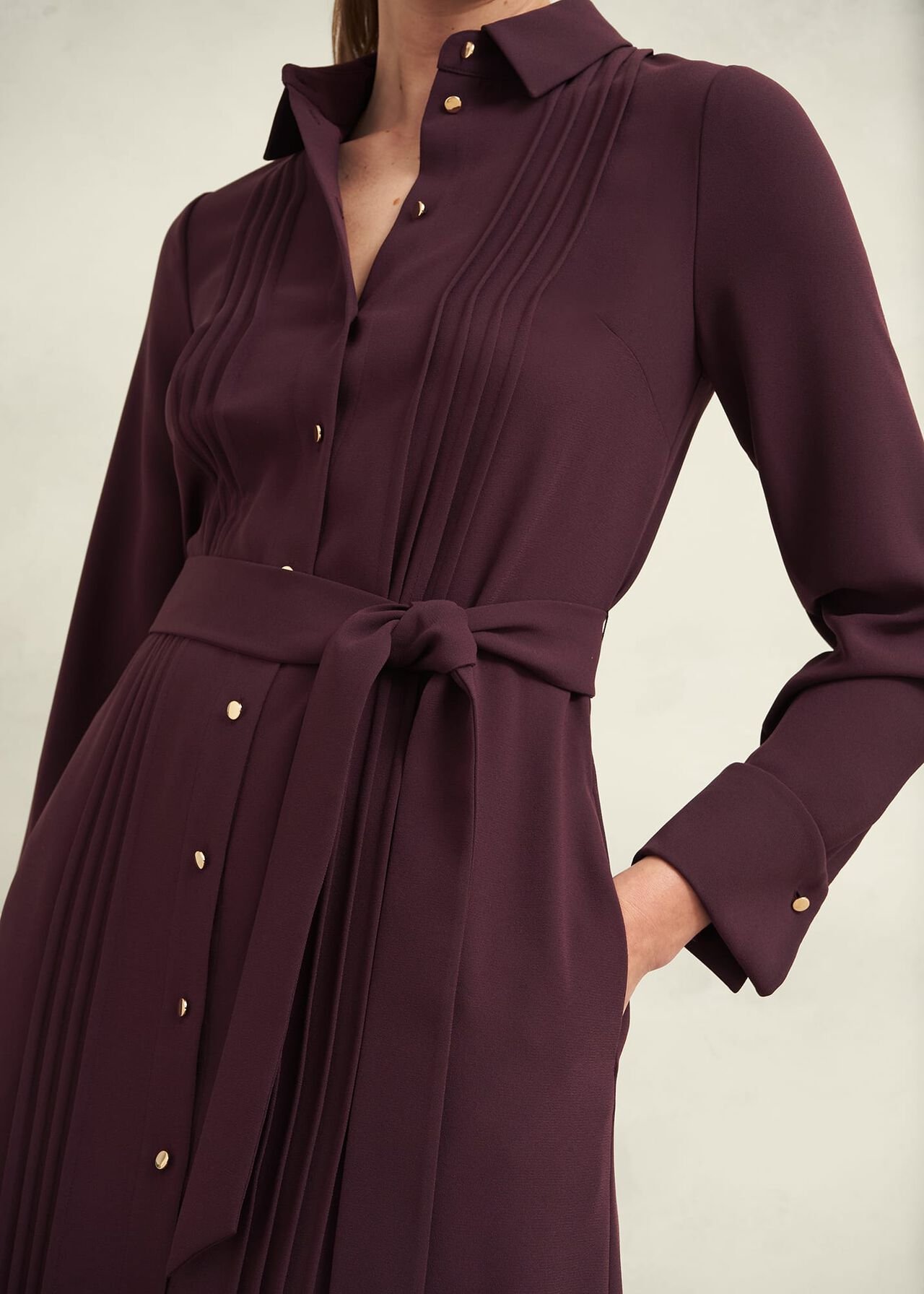 Robyn Shirt Dress, Malbec Purple, hi-res
