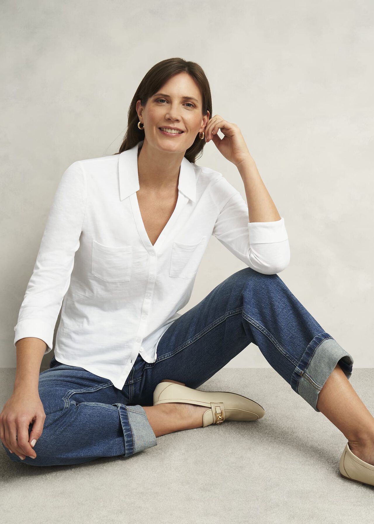 Hobbs Zariah Cotton Slub Shirt Hobbs Zariah Cotton Slub Shirt