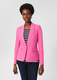 Blake Silk Linen Jacket, Deep Fuchsia, hi-res