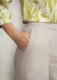 Alessia Linen Wide Trousers, Neutral, hi-res