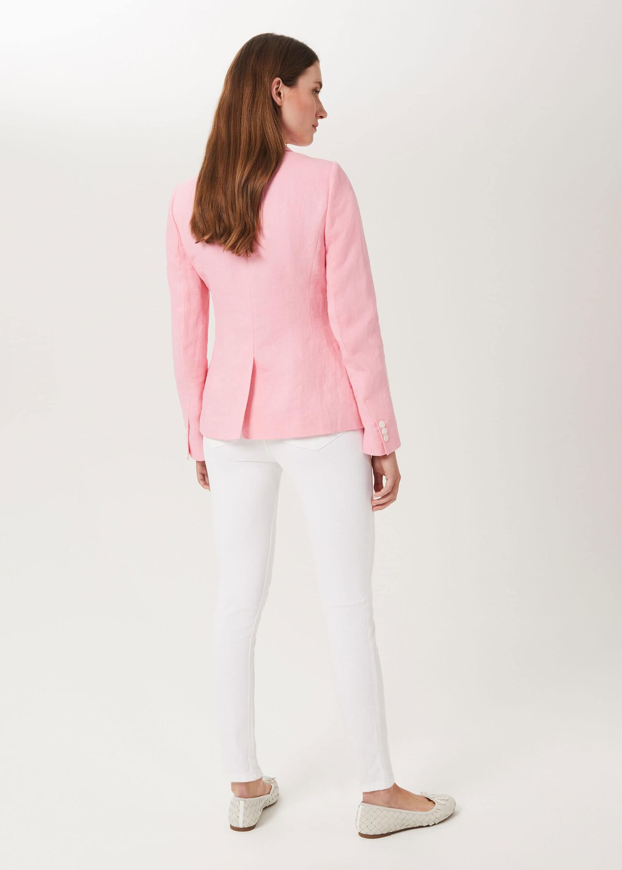 Trent Linen Jacket, Pink, hi-res
