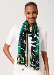 Brielle Printed Scarf, Green Multi, hi-res