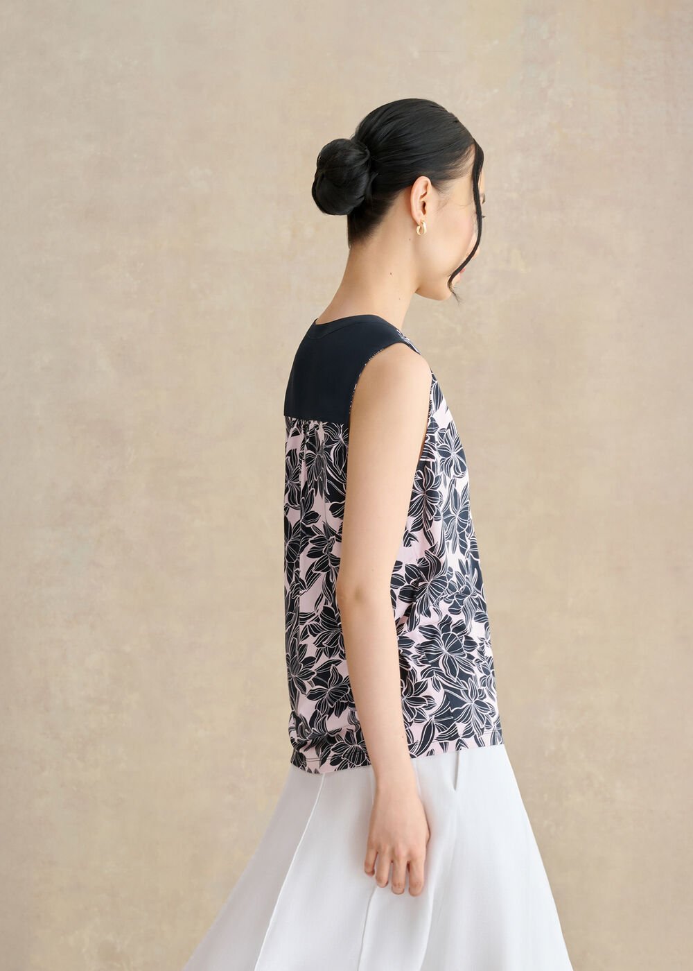 Nadine Printed Sleeveless Top, Pink Navy, hi-res