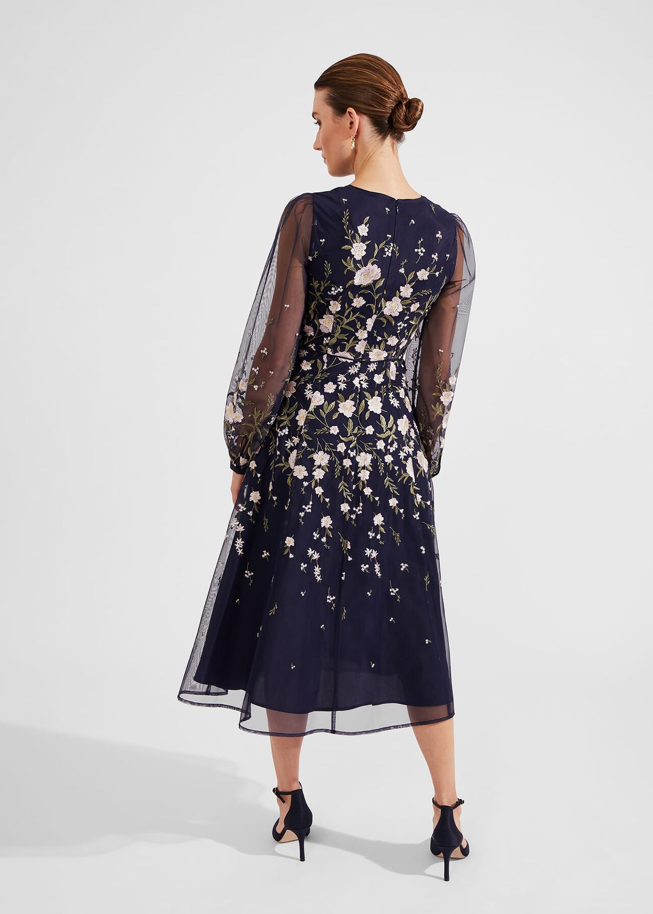 Lois Embroidered Midi Dress, Navy Multi, hi-res