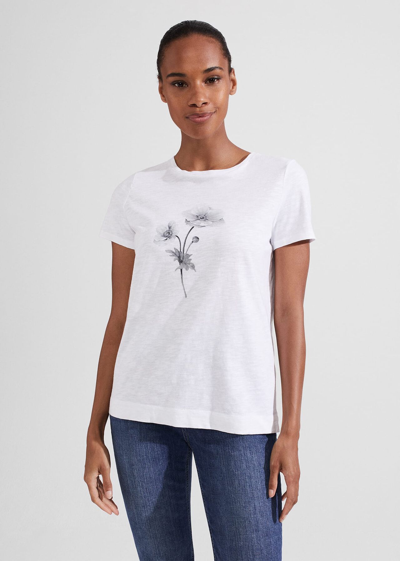 Shelby Floral T-Shirt, White, hi-res