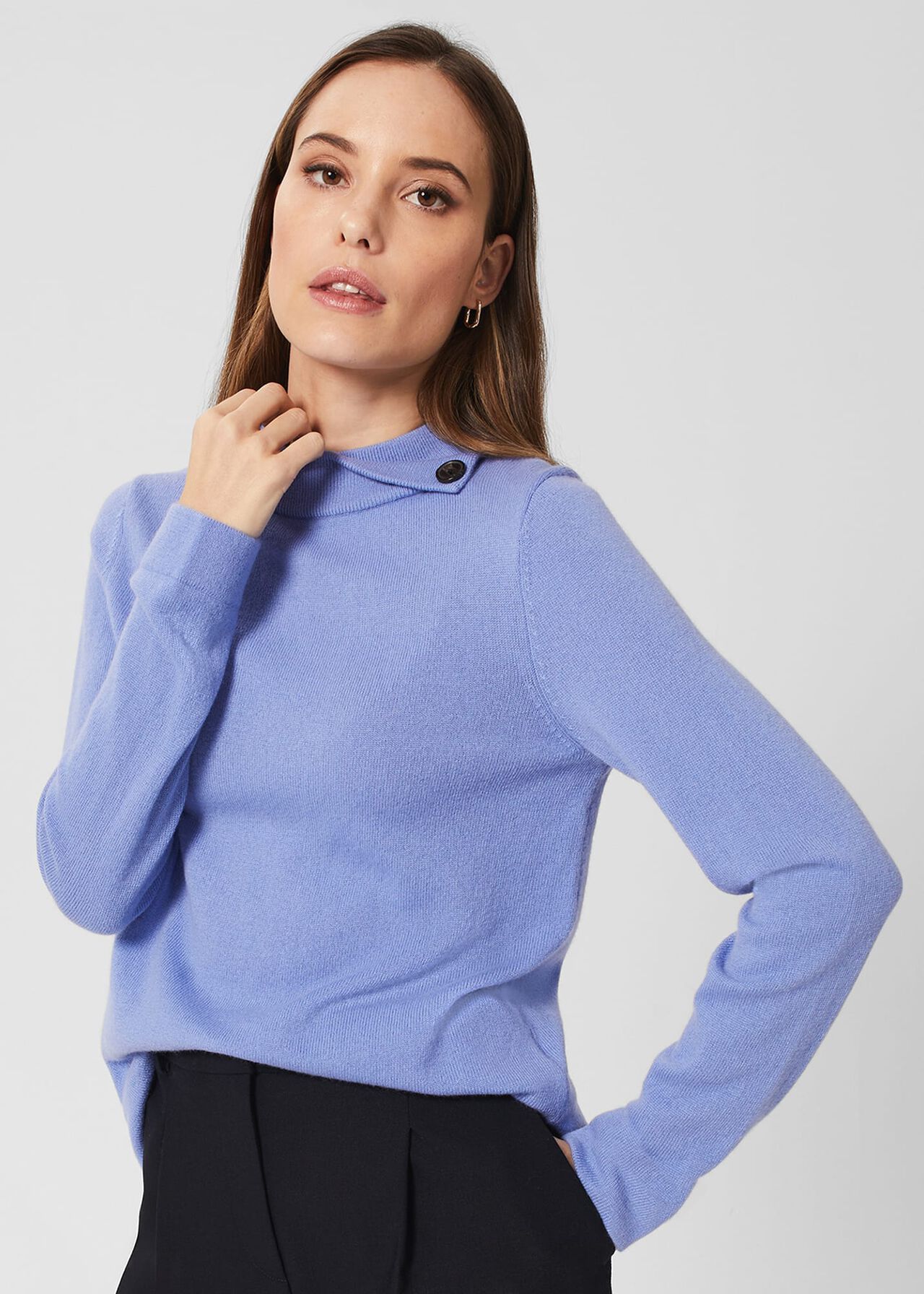 Talia Wool Cashmere Sweater, Deep Sky Blue, hi-res