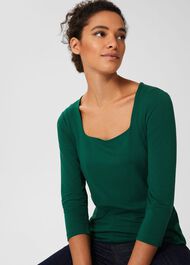 Debbie Double Fronted Top, Forest Green, hi-res