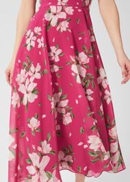 Petite Carly Floral Midi Dress, Pink Multi, hi-res
