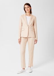 Petite Ivana Linen Trousers, Warm Neutral, hi-res
