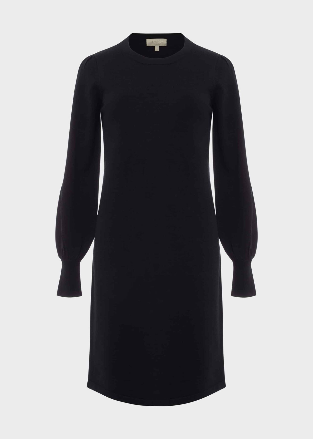 Afia Wool Blend Knitted Dress, Navy, hi-res