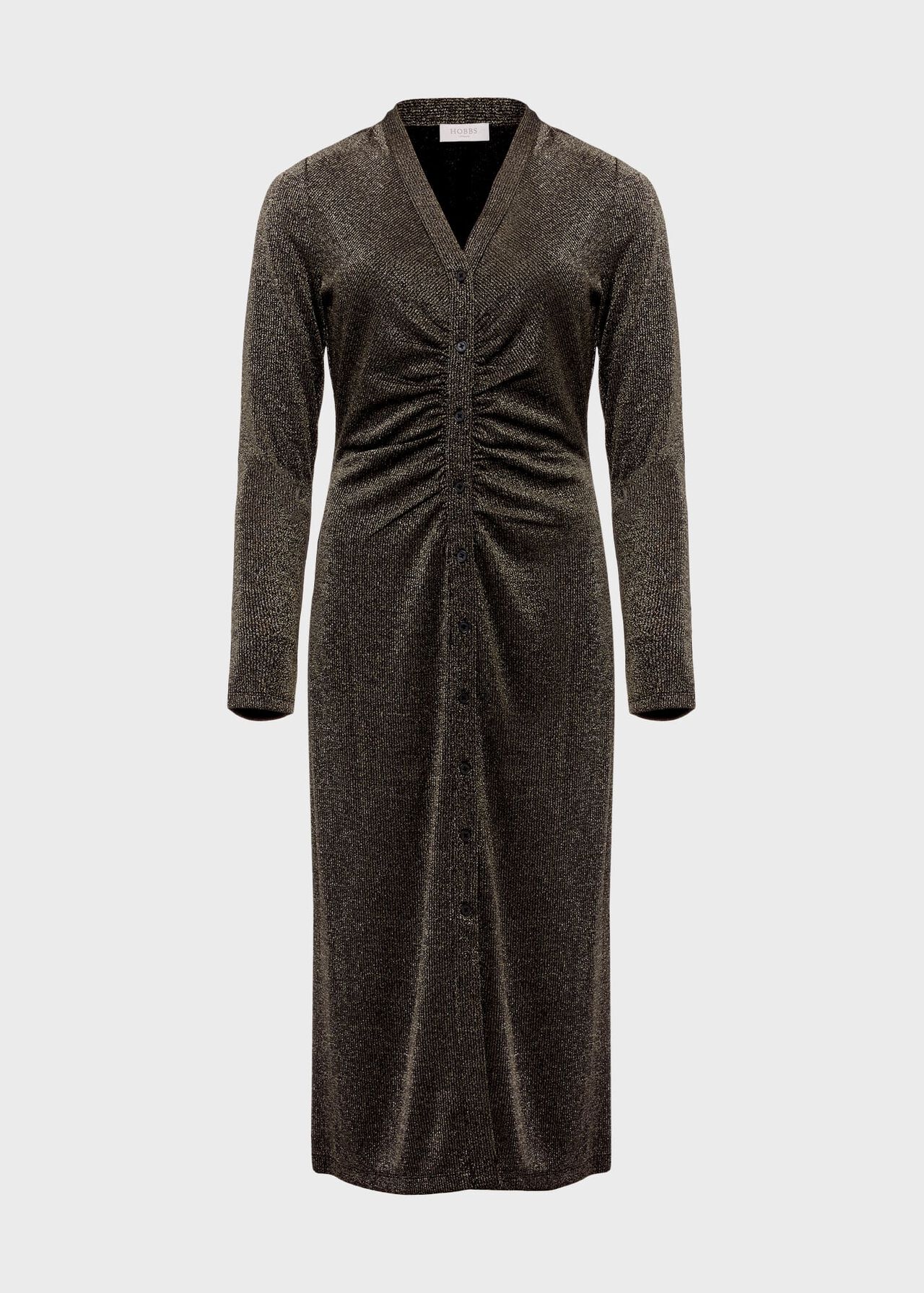 Hatty Jersey Dress, Gold, hi-res