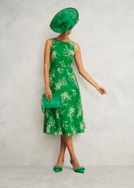Elva Suede Bow Court Shoes, Cilantro Green, hi-res